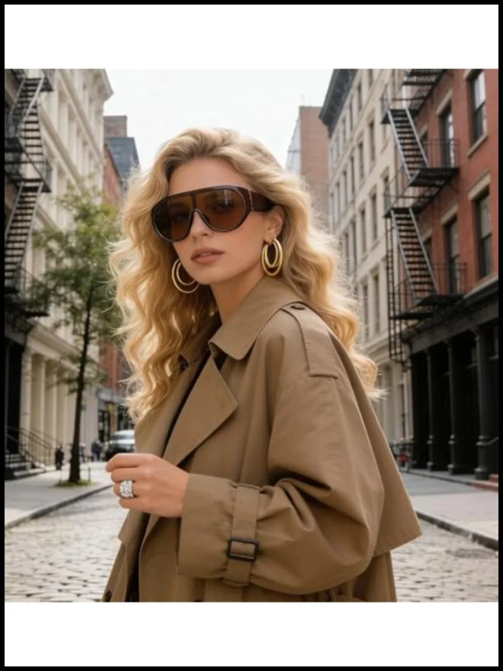Oversized Wrap Around Shield Sunglasses UV Protection